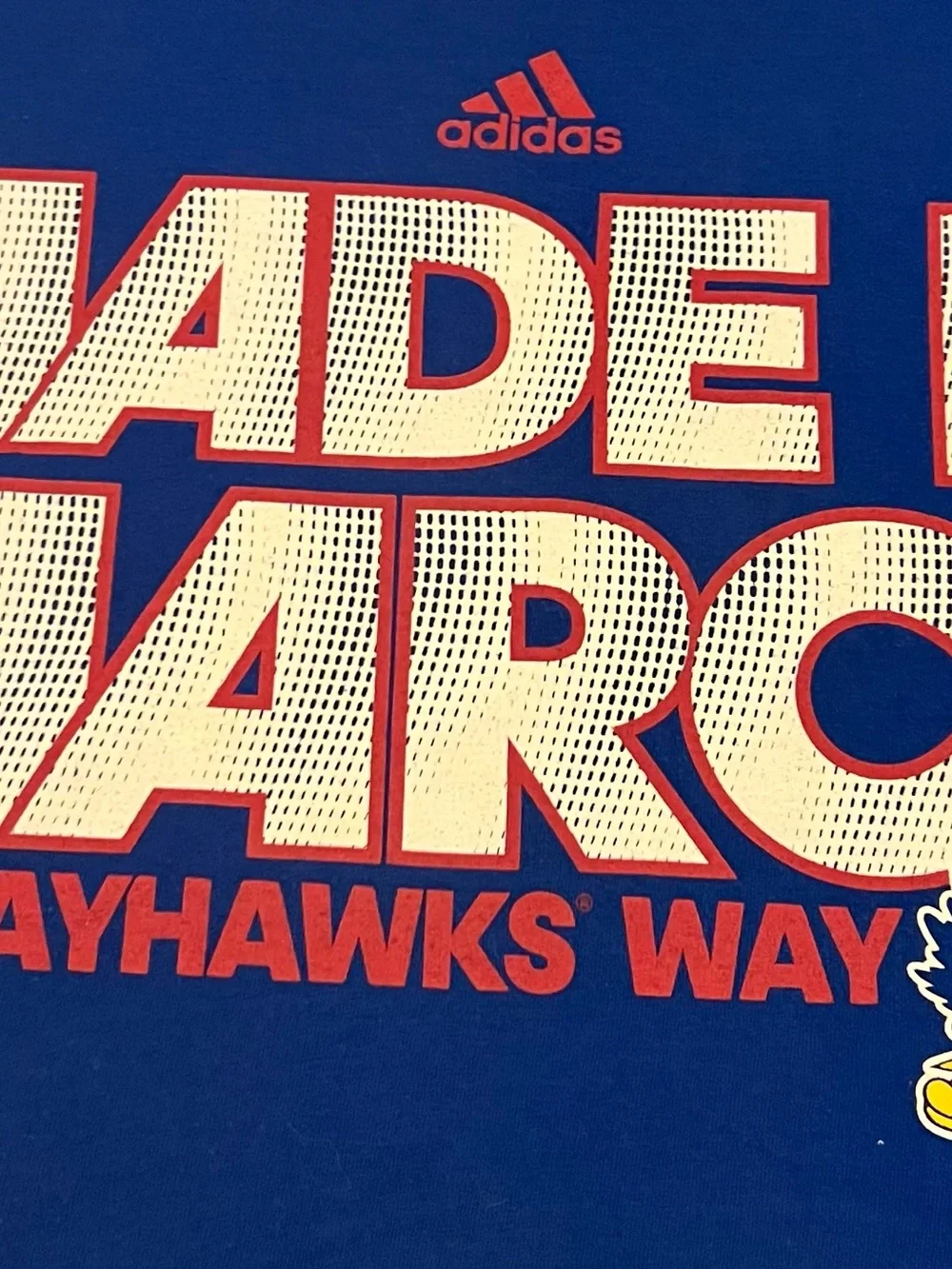 Kansas Jayhawks Adidas Made For March Shirt Men’s Size Large Color Blue